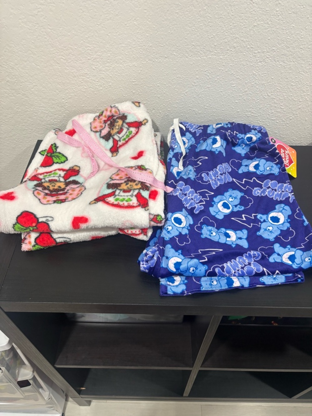 Strawberry shortcake pajama pants & Blue Care Bears Pajama Pants
